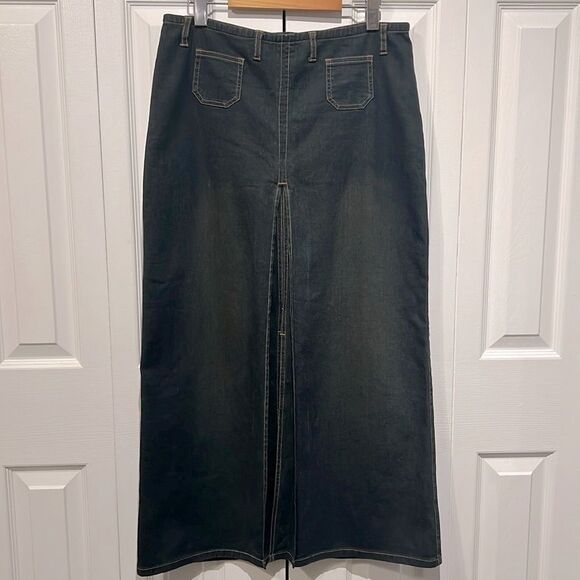 Nitro Vintage Black Wash Denim Maxi‎ Skirt Size 11 - Picture 1 of 10